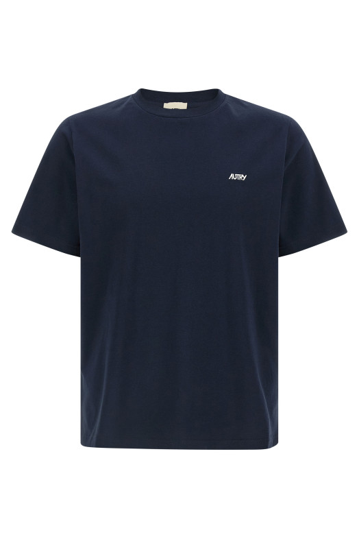 Logo embroidery t-shirt Blue