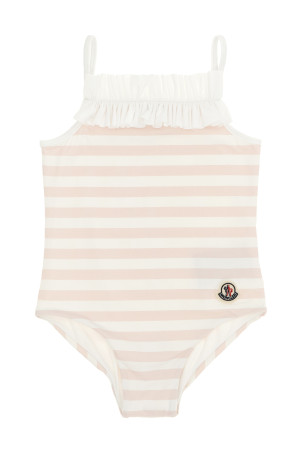 Striped one-piece swimsuit Pink