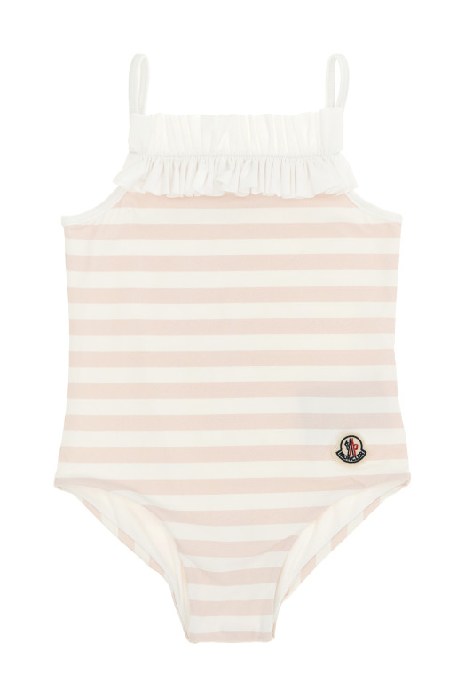 Striped one-piece swimsuit Pink