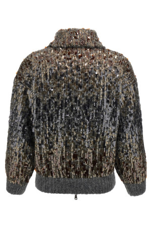 'Dazzling Dégradé Embroidery' cardigan Gray