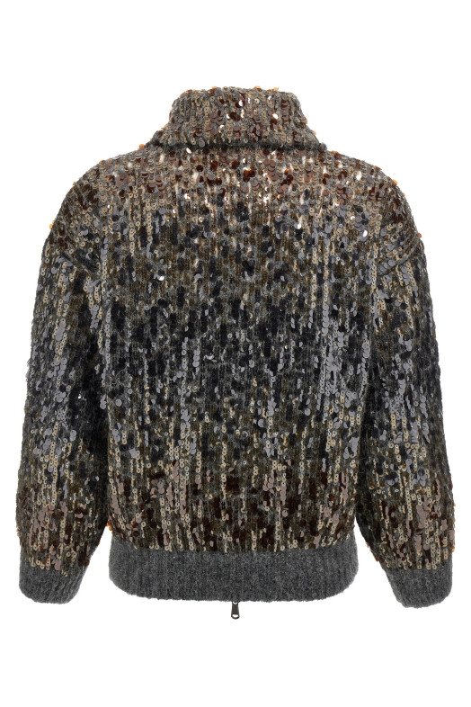 'Dazzling Dégradé Embroidery' cardigan Gray