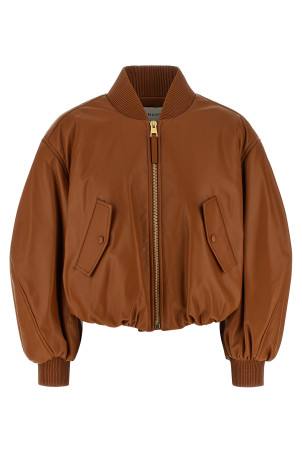 Cropped bomber jacket Brown