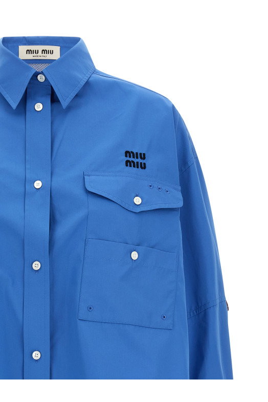 Cropped overshirt BLUE