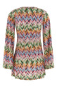 Zig zag embroidery dress Multicolor