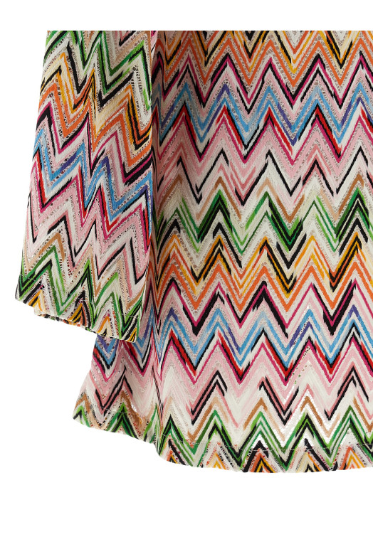 Zig zag embroidery dress Multicolor