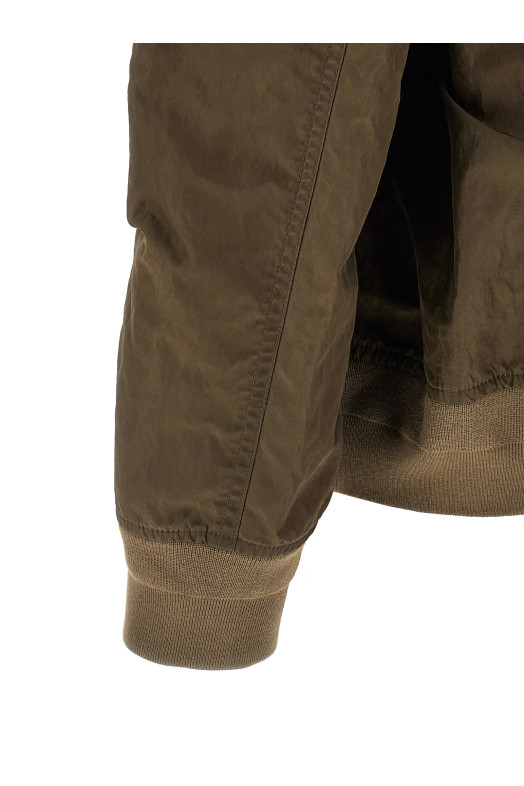 Crumpled nylon jacket Green