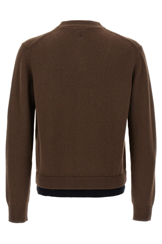 'Contrast Layered' cardigan Brown