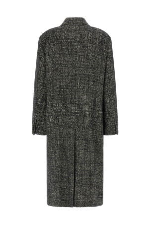 Bouclé wool coat Black-grey