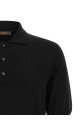 Cotton knit polo shirt Black