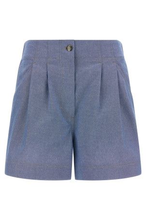 Chambray cotton shorts BLUE