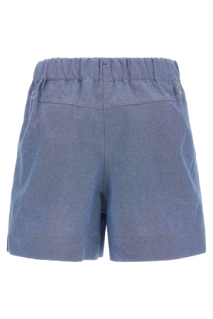 Chambray cotton shorts BLUE