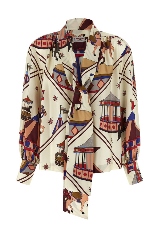 Lavallière collar shirt Multicolor