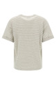Lamé stripes t-shirt Beige