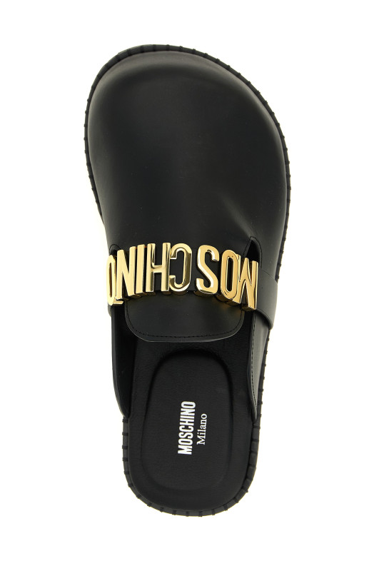 Leather sabots Black