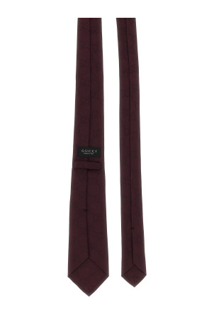'GG' jacquard tie Bordeaux