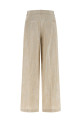 Lamé thread trousers Beige