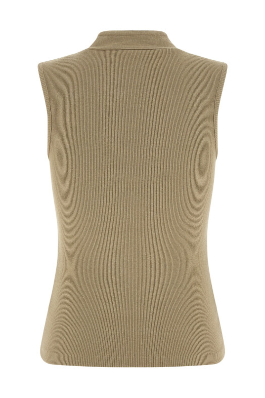 'Asymmetrical Fitted' top Beige