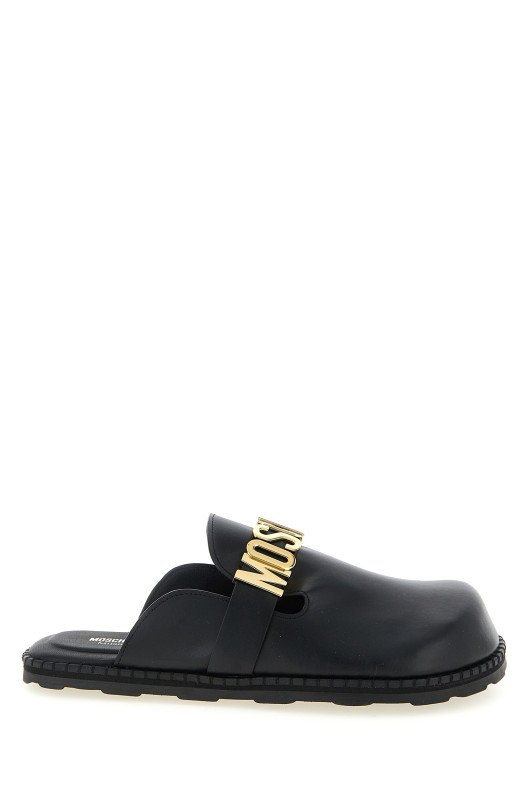 Leather sabots Black