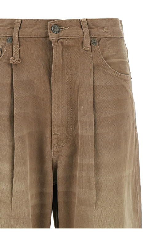 'Damon Pleated' jeans Brown