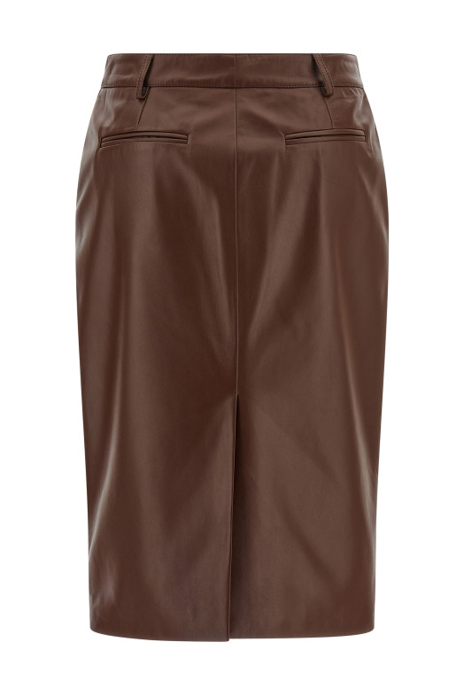 Leather skirt Brown
