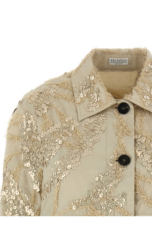 'Dazzling Seabed Embroidery' jacket Beige