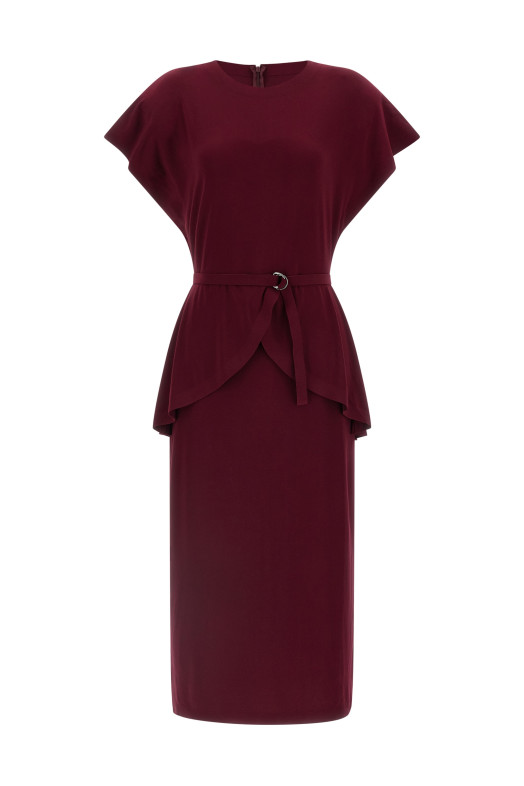 Peplum dress Bordeaux