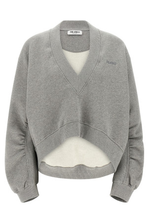 Logo embroidery sweatshirt Gray