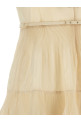 'Embroidered Frilled Mini' dress Beige