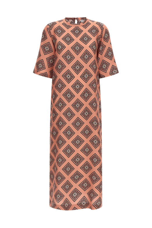 Tie print dress Pink