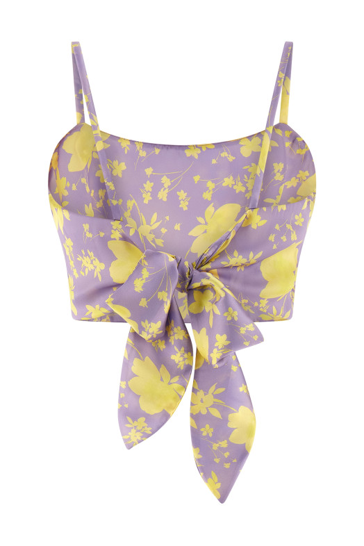 Floral crop top Purple
