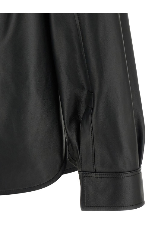 Nappa leather overshirt Black