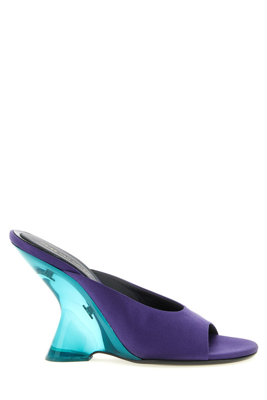 Satin mules Purple