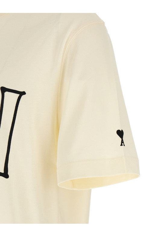 Logo print T-shirt Beige