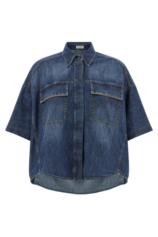 'Shiny Pockets' shirt Blue
