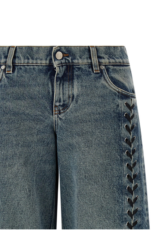 Lace-up jeans Blue