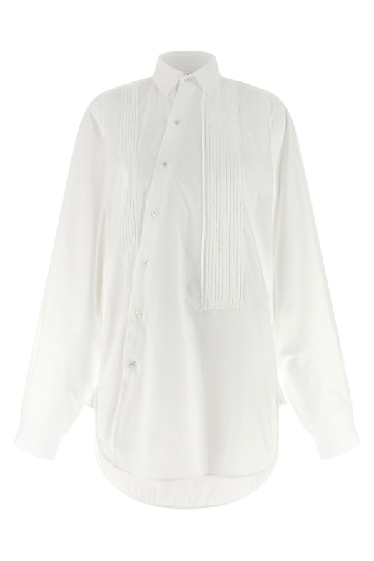 'Crazy smoking plissée' shirt White