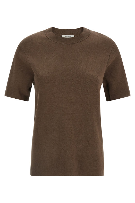 Mercerized cotton t-shirt Brown