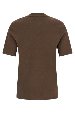 Mercerized cotton t-shirt Brown