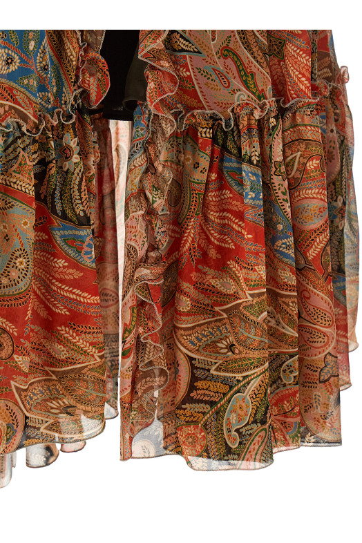 Paisley foliage skirt orange