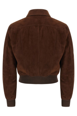 Suede bomber jacket Brown