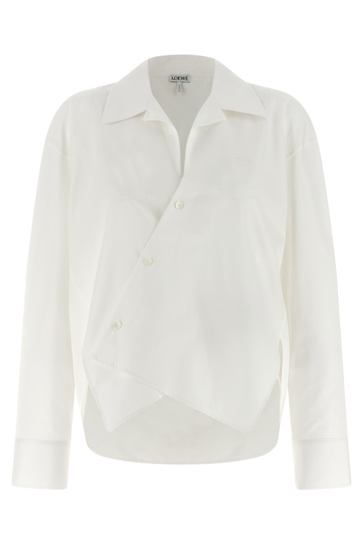 'Anagram' diagonal shirt White