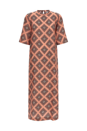 Tie print dress Pink