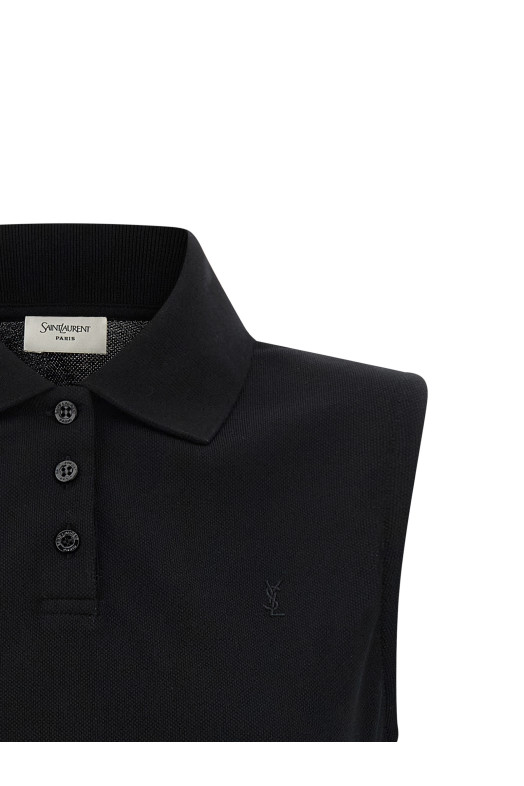 'Cassandre' embroidered polo shirt Black