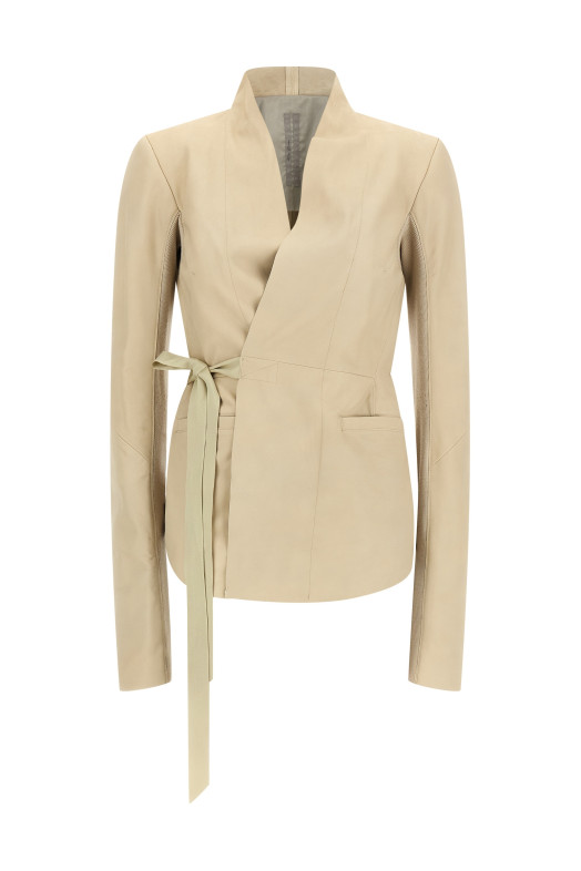 'Hollywood' Leather Jacket Beige