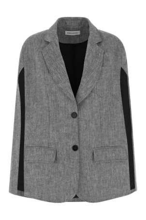 'Single-breasted' cape Gray