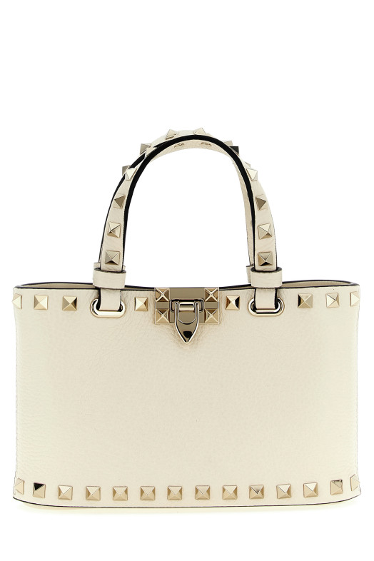 Valentino Garavani 'Rockstud' mini shopping bag Beige