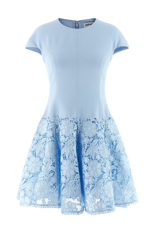 'Blue Crepe Lace' dress BLUE