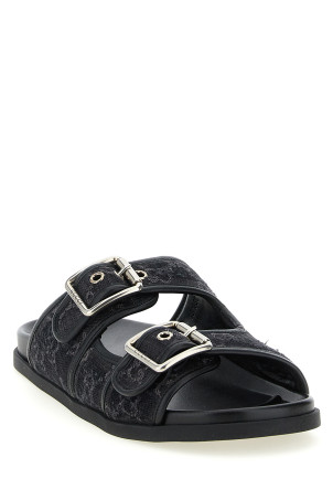 GG denim slides Black