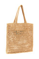 Logo woven fabric shopping bag Beige