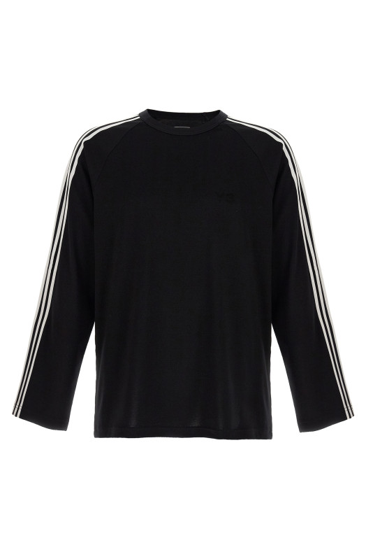 'Y-3 Long Sleeve Tee 3-Stripes' T-shirt Black-grey